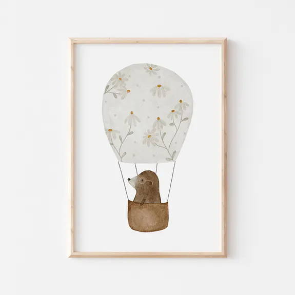 Poster - Mole in hot air balloon
