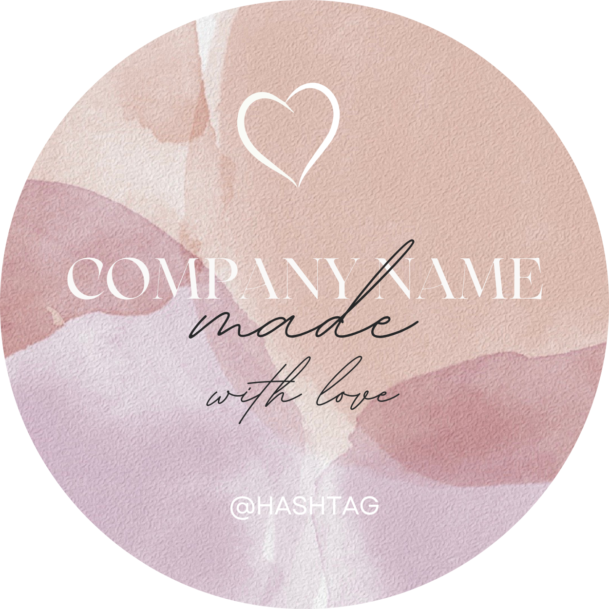 Circle label – Personal Sticker – Multihue Heart
