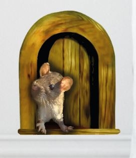 Wallsticker - House Mouse in Door
