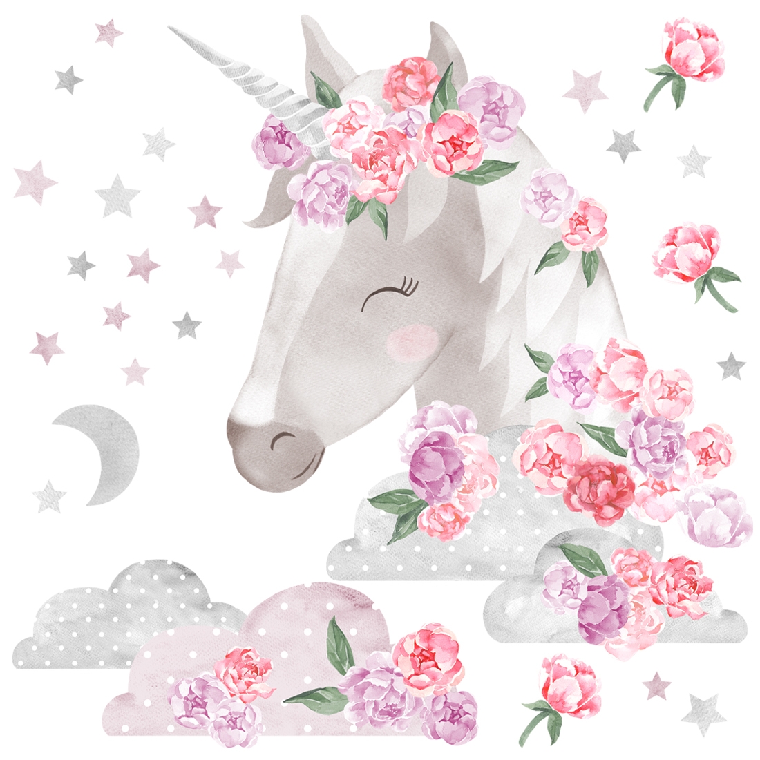 Wallsticker -  Unicorn / Pink