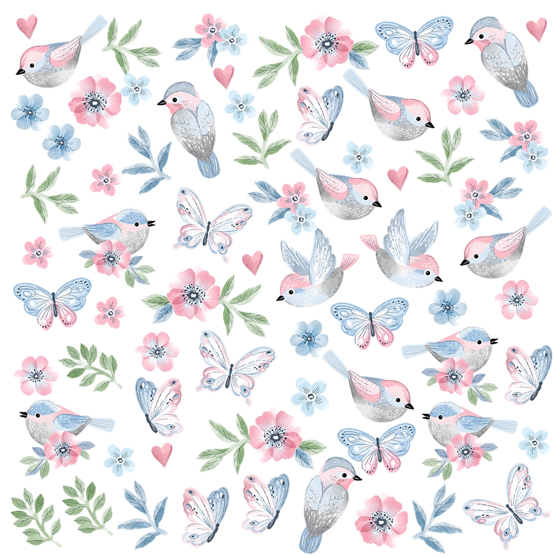 Wallsticker -  Pink Birds