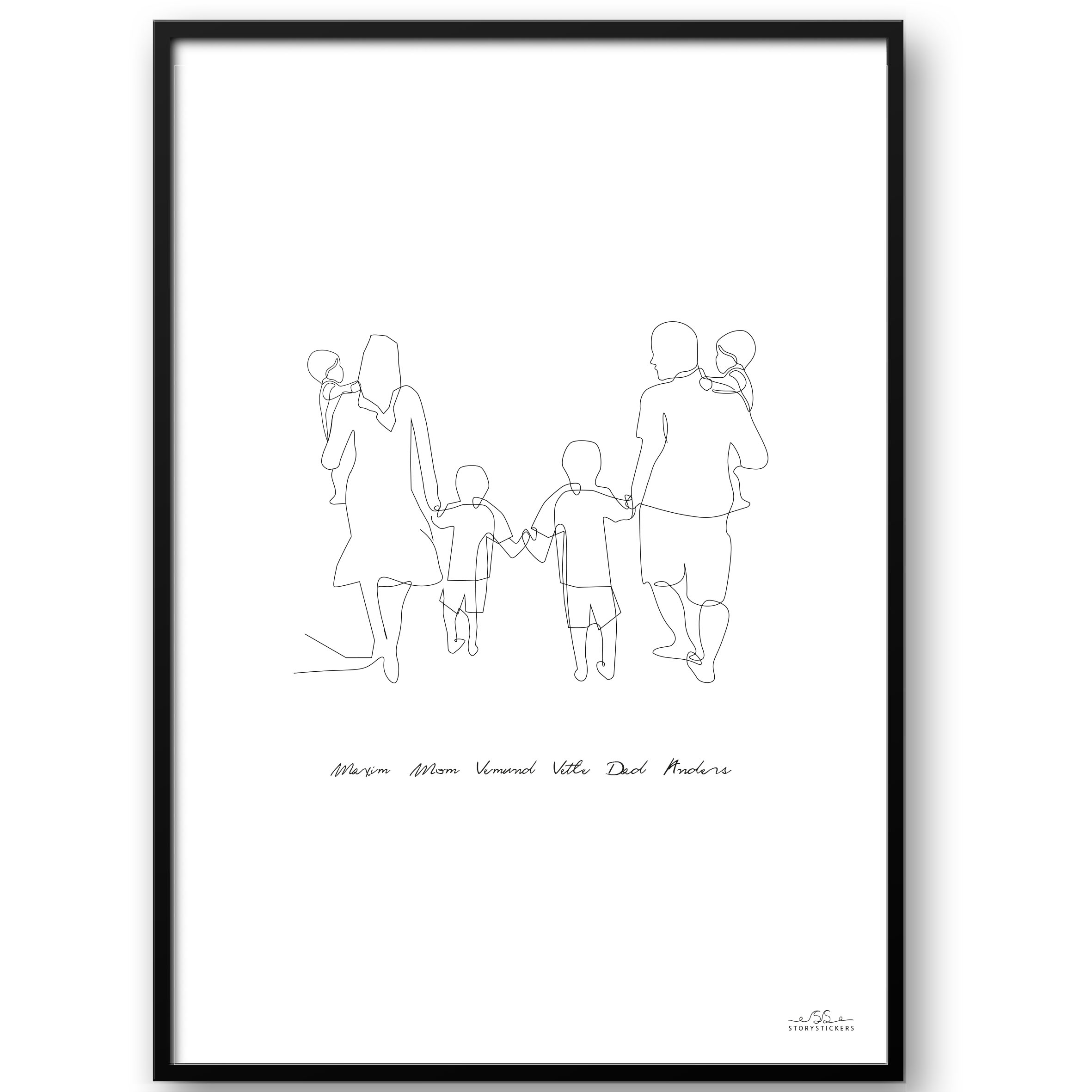 Poster – Family / 4 Children / 4 Boys / Personalised