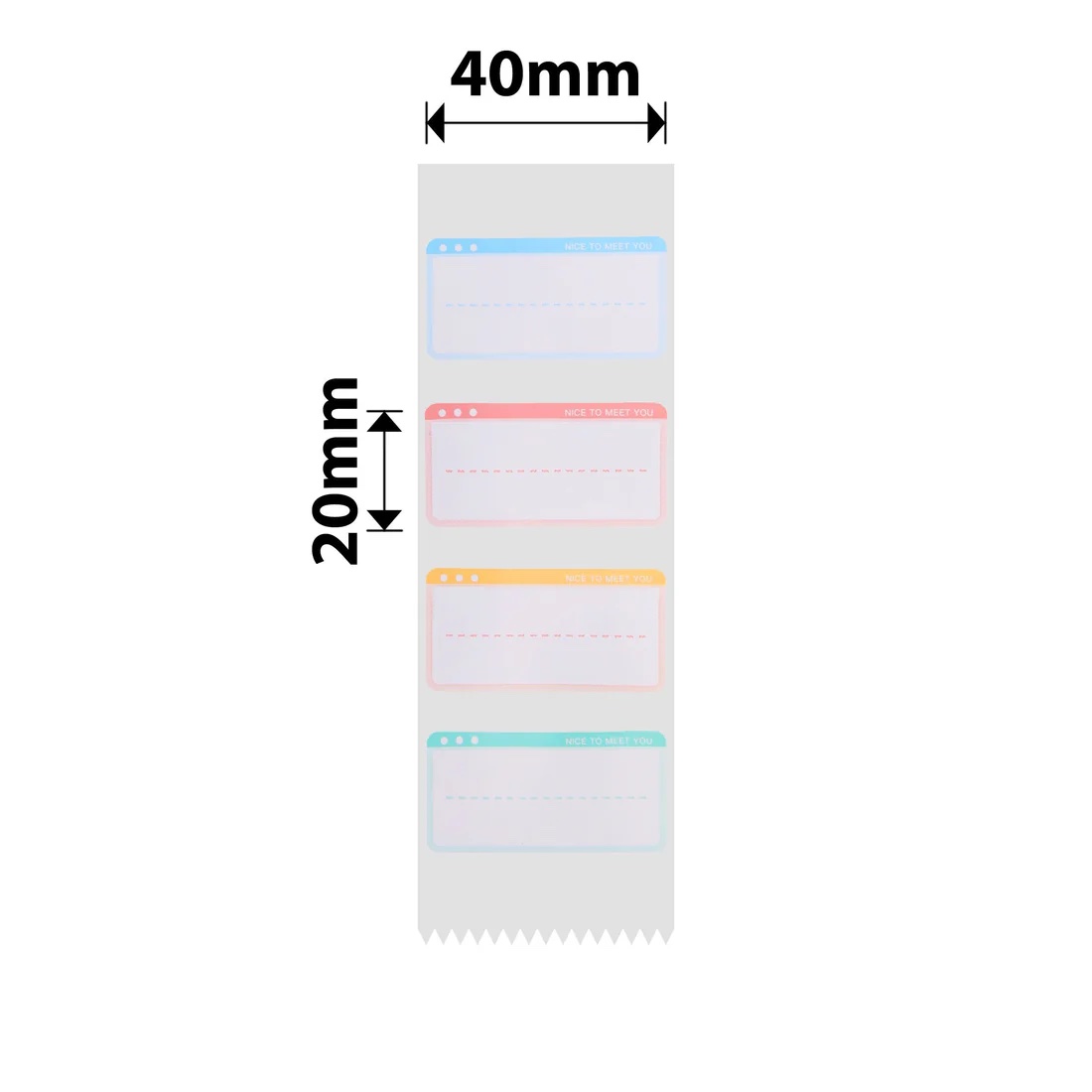 NIIMBOT Label Stickers B1 / B21 / B3 Series 40 x 20 mm / 320 pcs / NICE TO MEET YOU