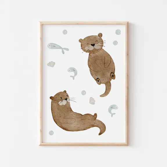 Poster - Otter with Fish