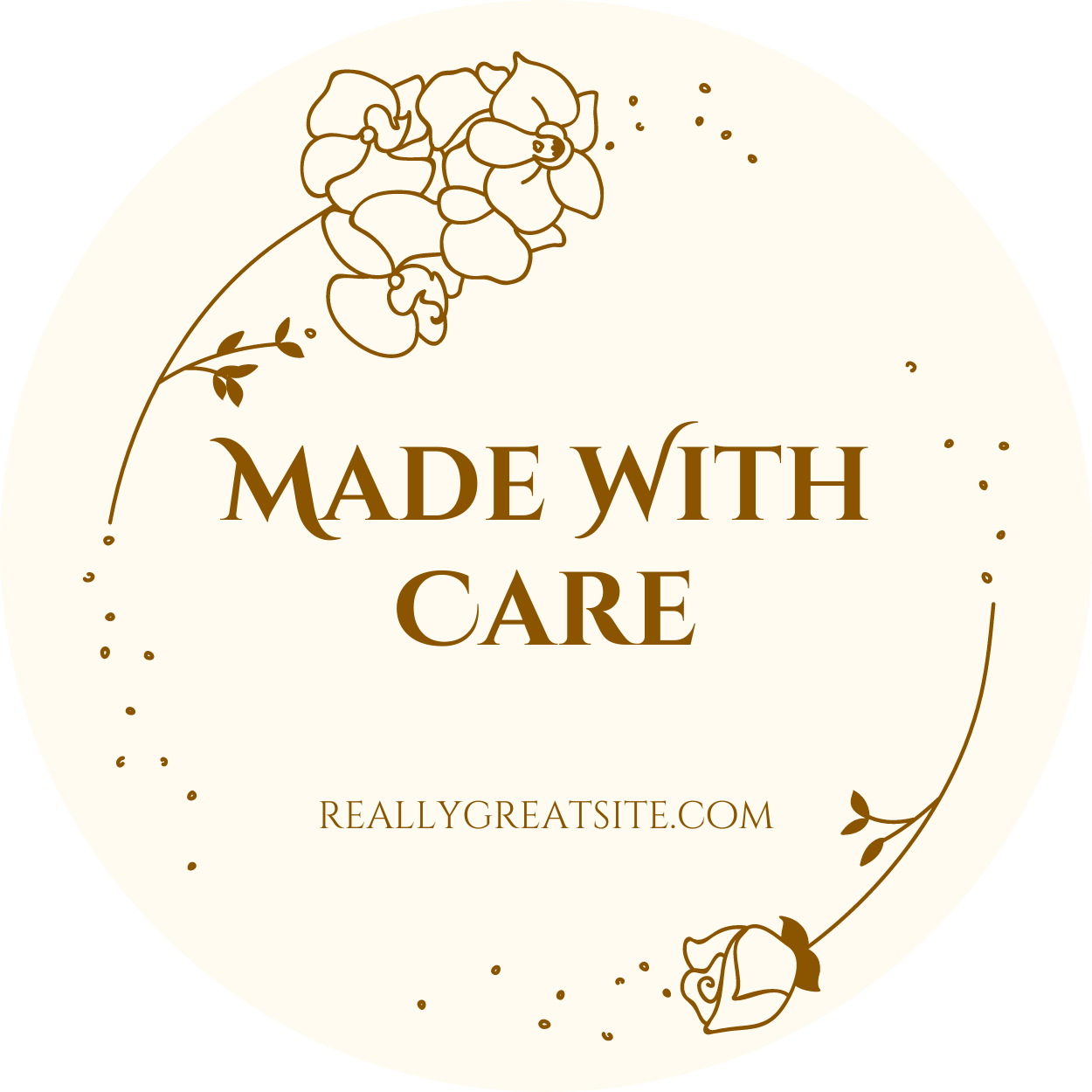 Circle label – Personal Sticker – Orchid and Rose Elegant