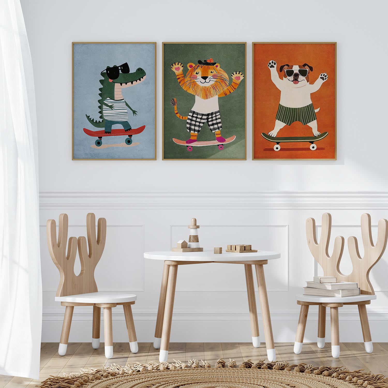 Poster - Skateboard Animals / Set of 3