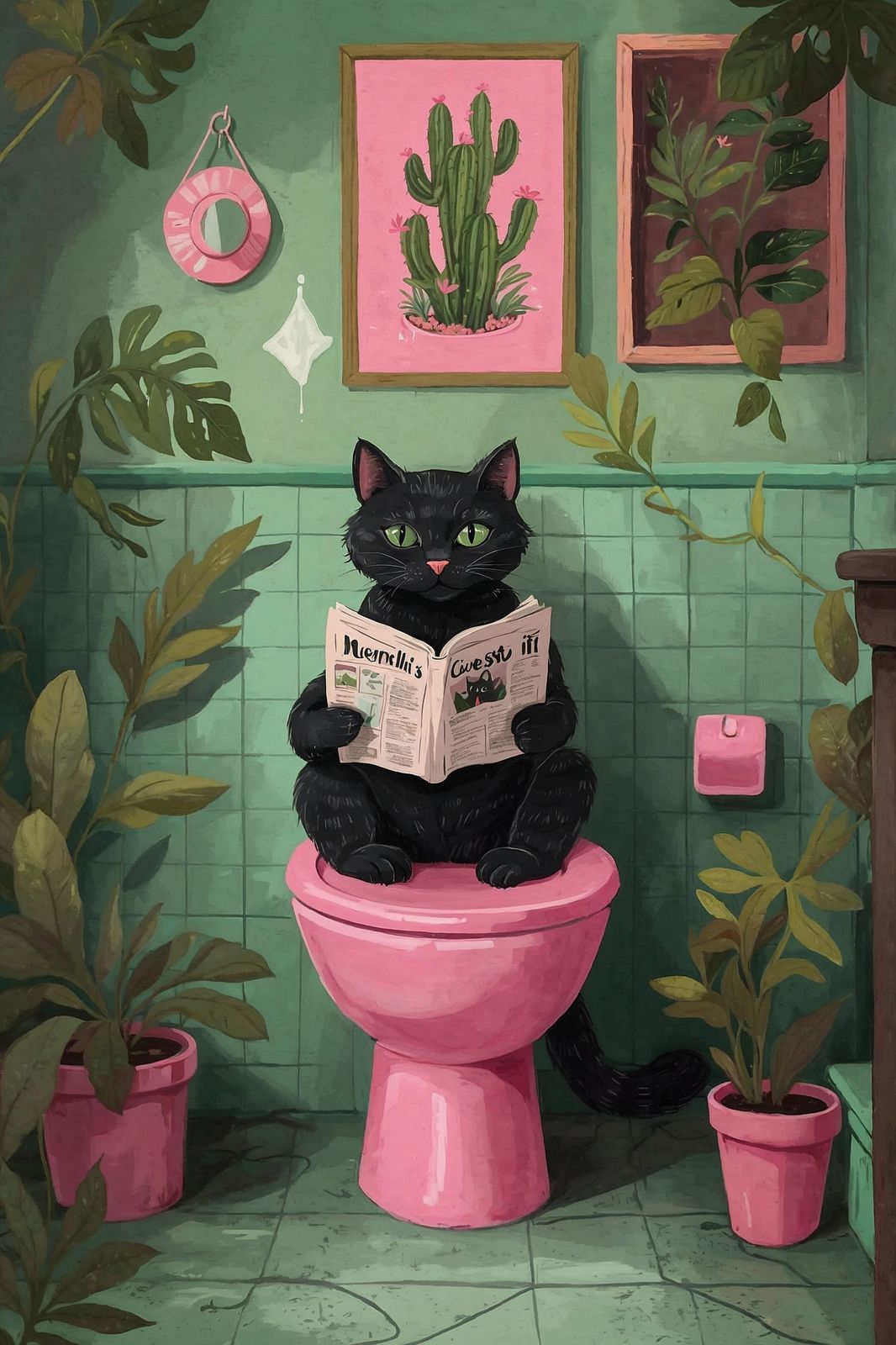 Poster - Cat on Toilet