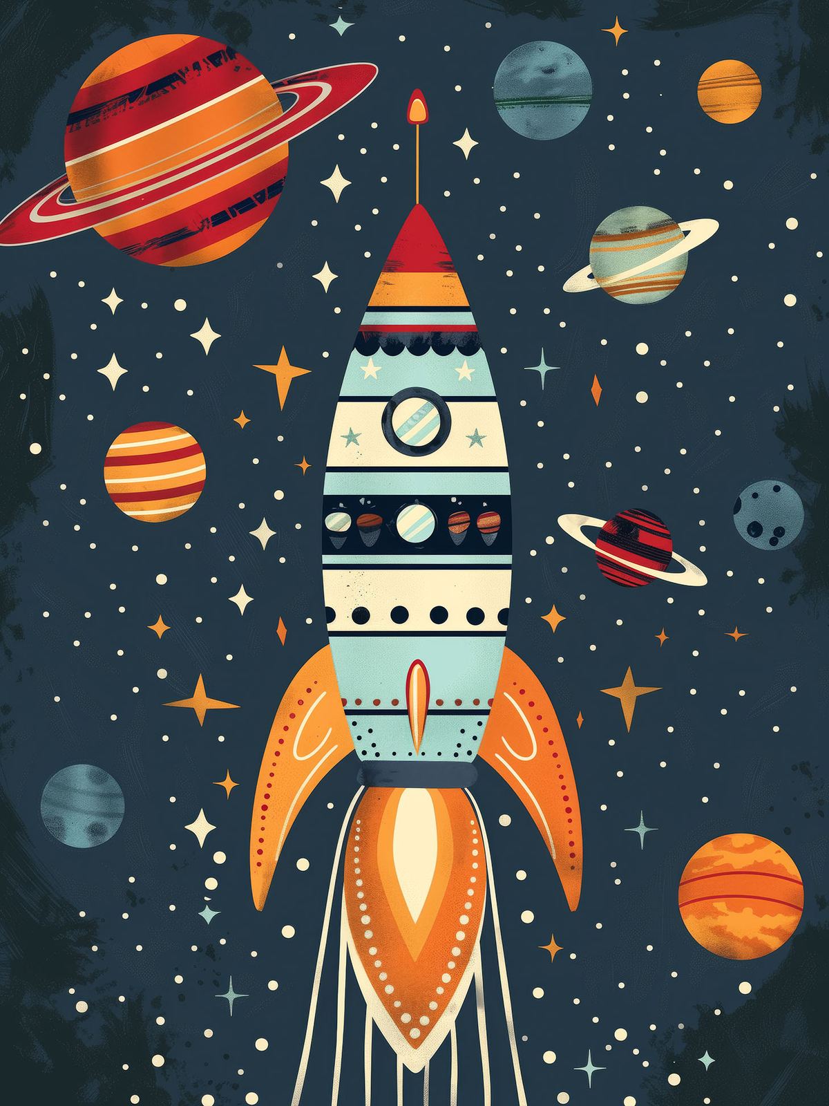 Poster - Rocket in Space