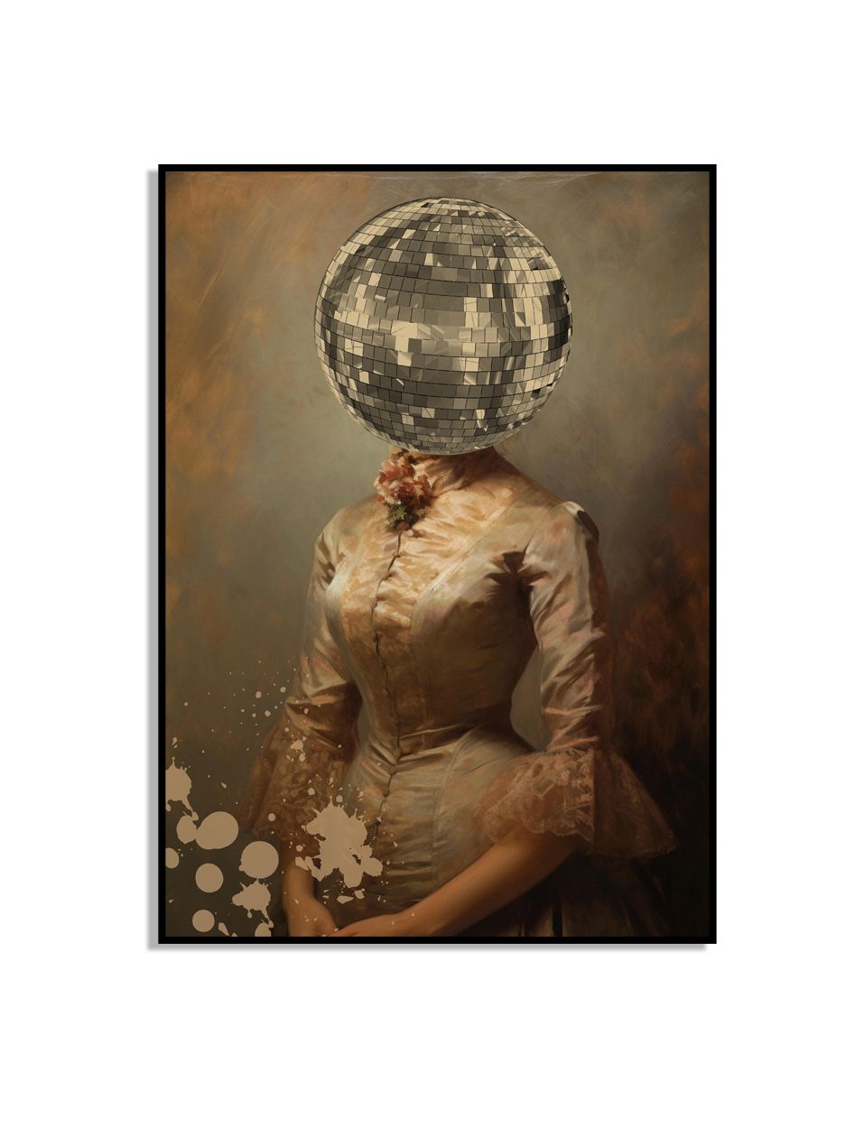 Vintage Lady with Disco Ball Poster