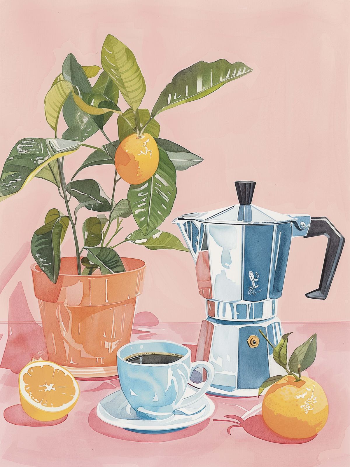 Poster - Citrus Coffee Still Life