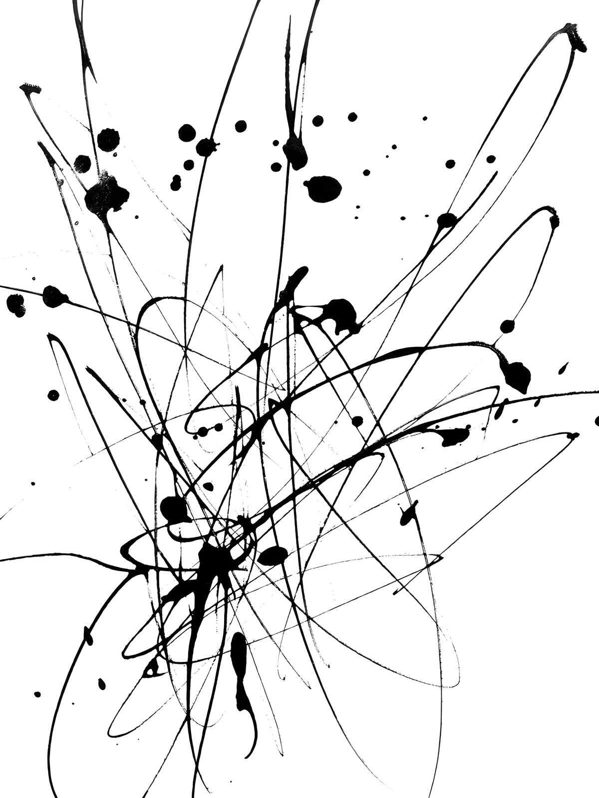 Poster - Black Ink Abstract Art