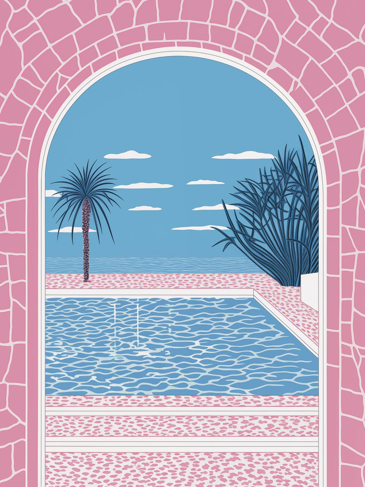 Poster - Tropical Poolside View