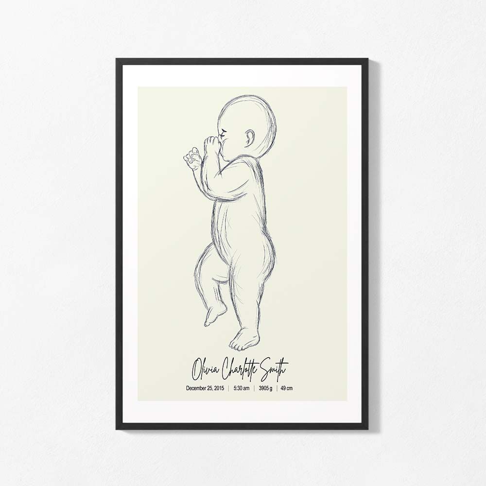 Personalised Birth Poster - Baby Sketch
