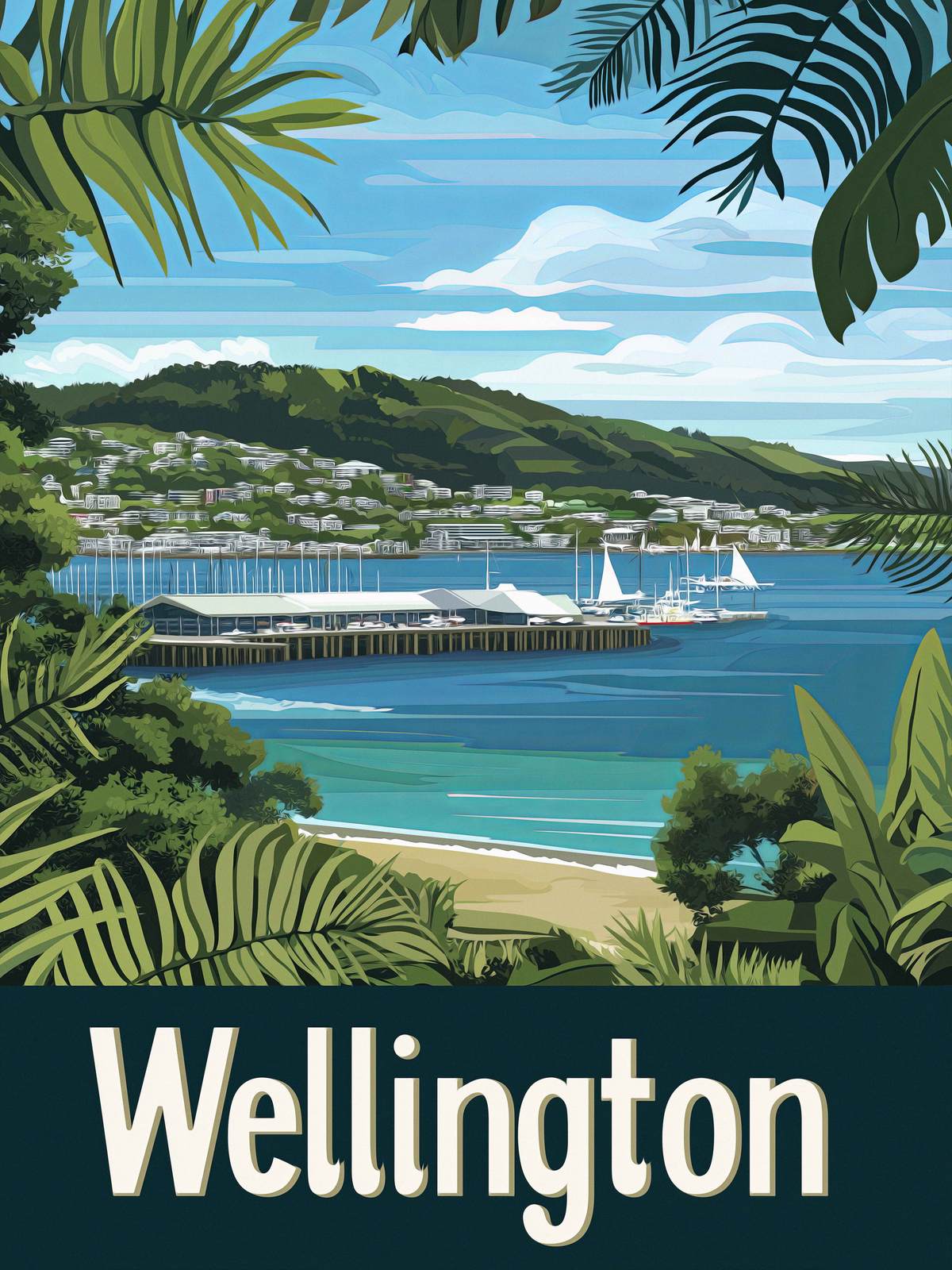Poster - Wellington Coastal View