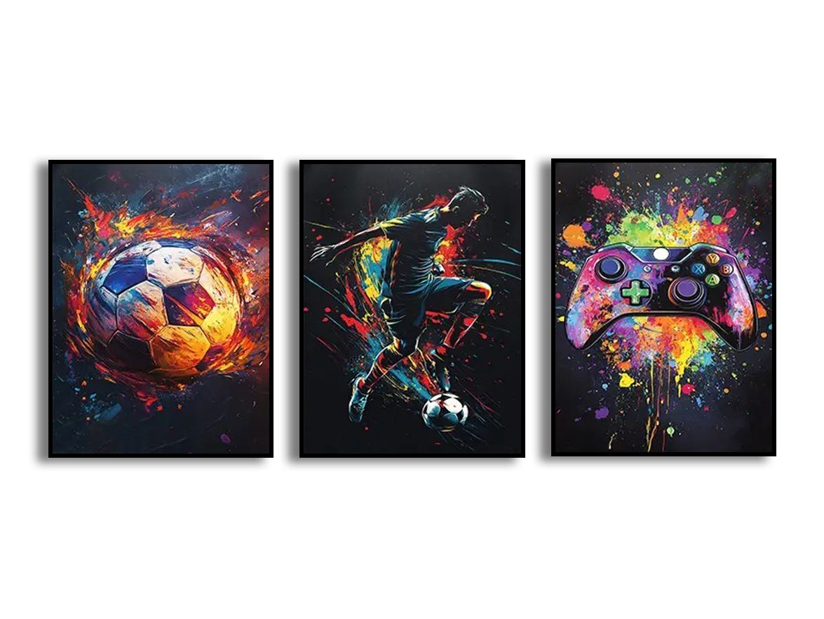 Poster - Soccer and Gaming / Set of 3