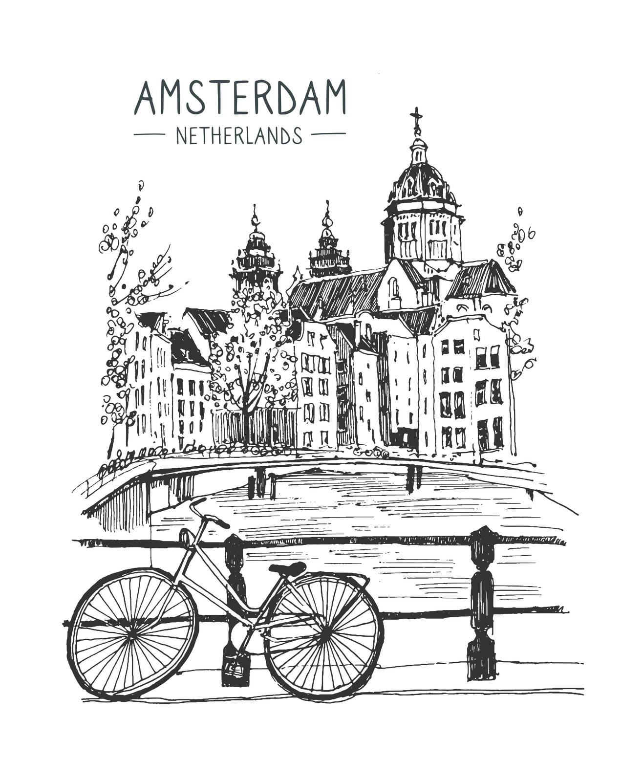 Amsterdam Cityscape Wall Poster