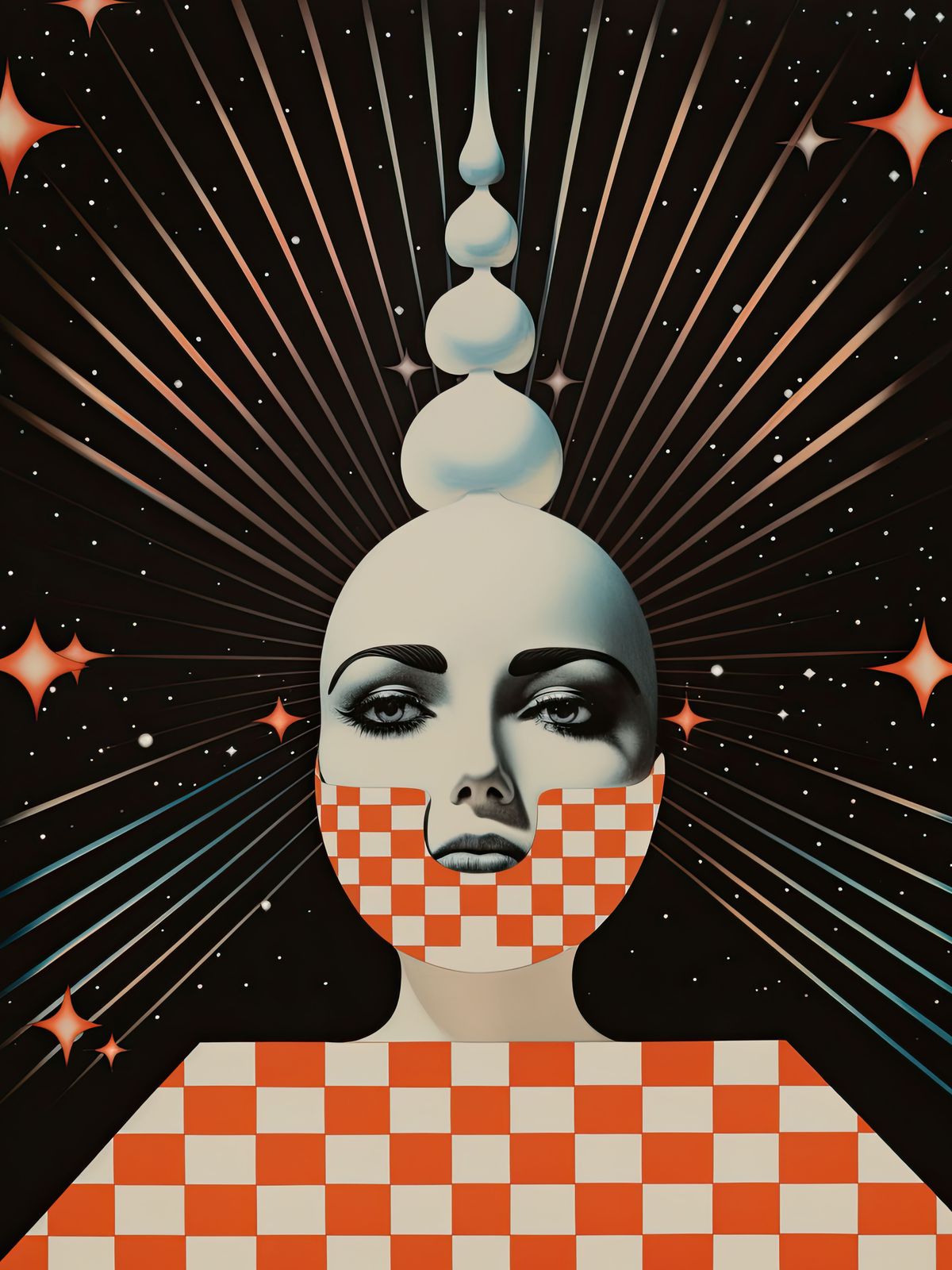 Poster - Surreal Checkered Portrait