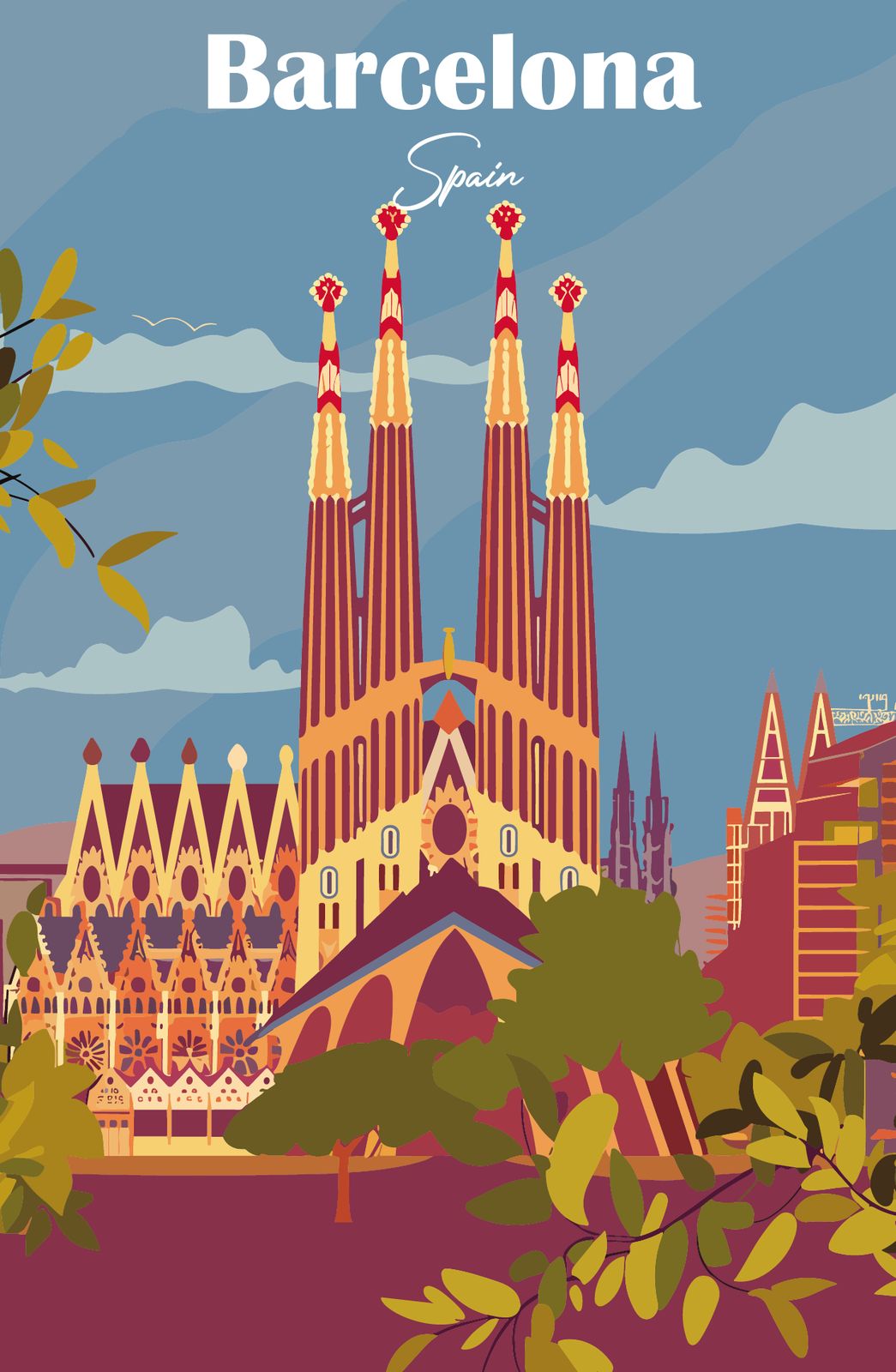Poster - Barcelona Landmark Spain