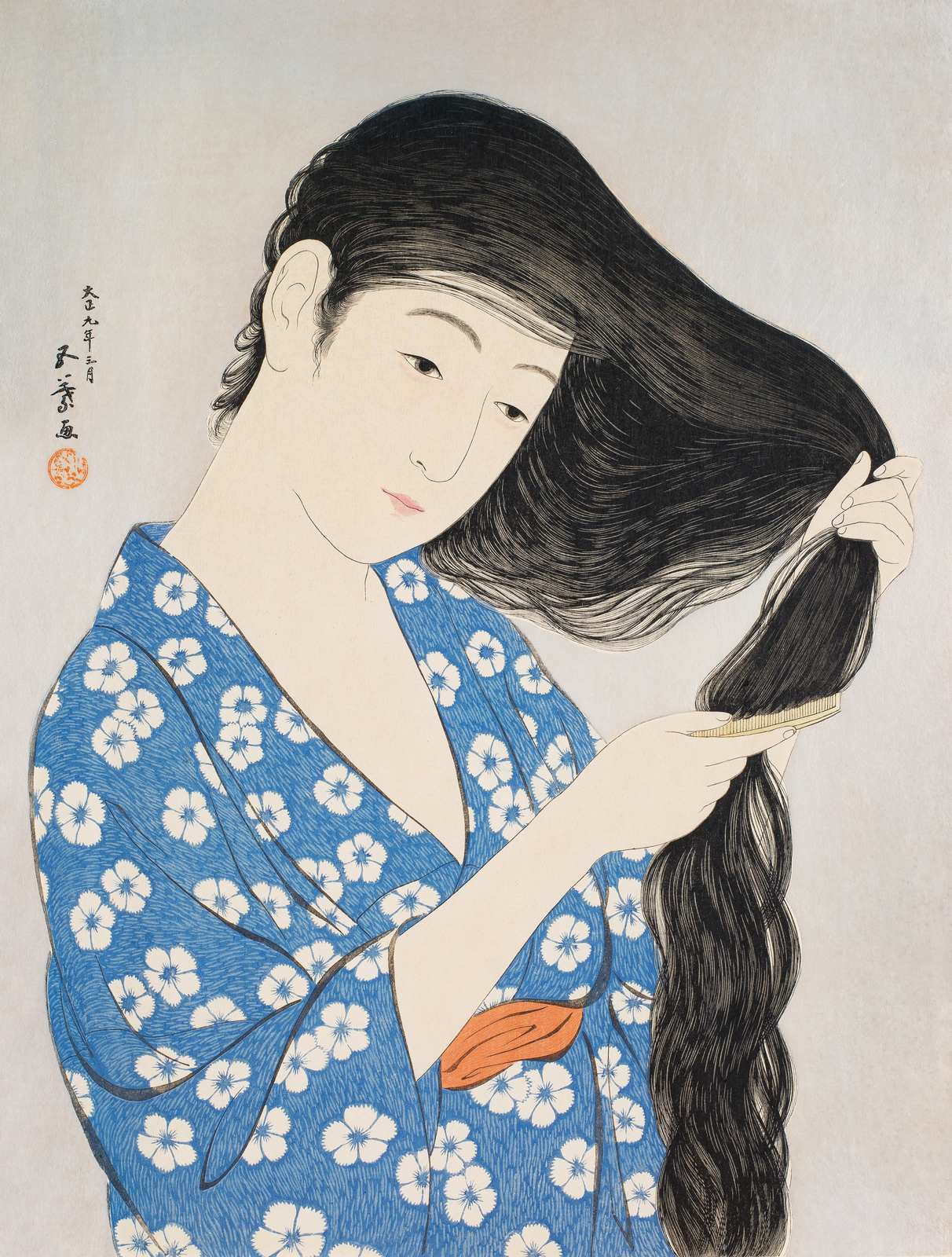 Poster - Woman Brushing Hair