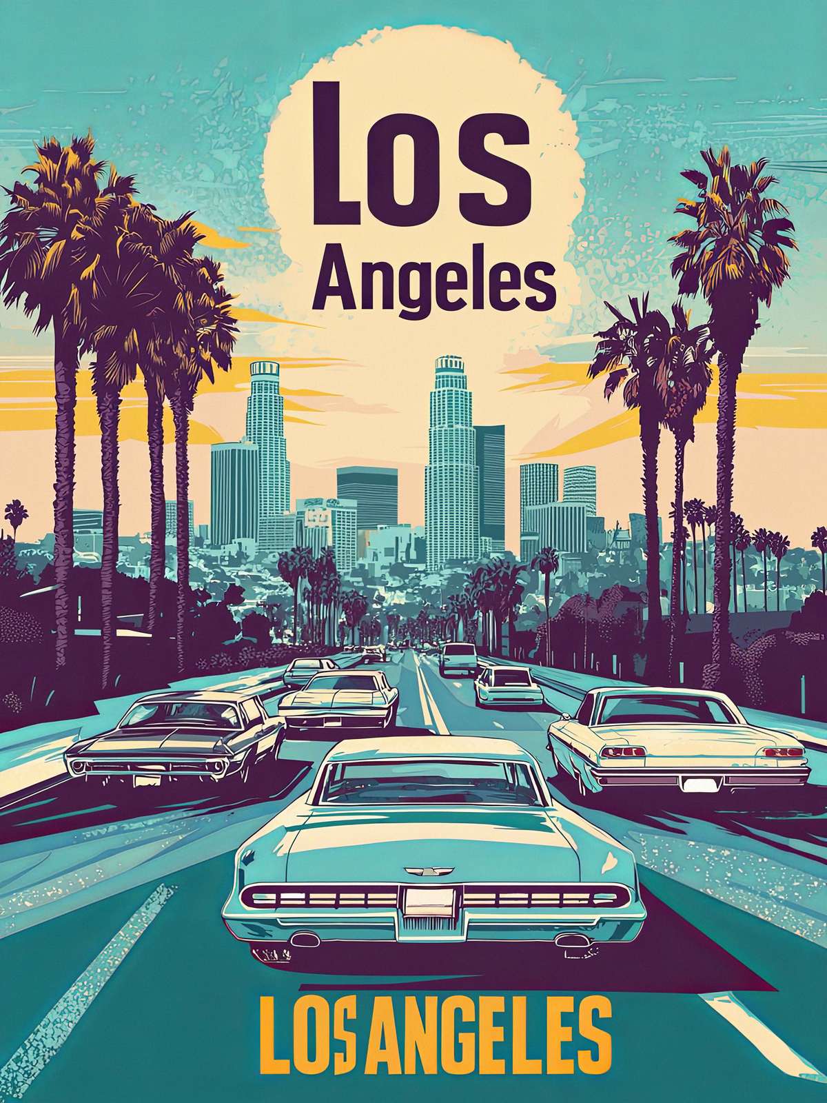 Poster – Los Angeles Cityscape Poster – Los Angeles Cityscape