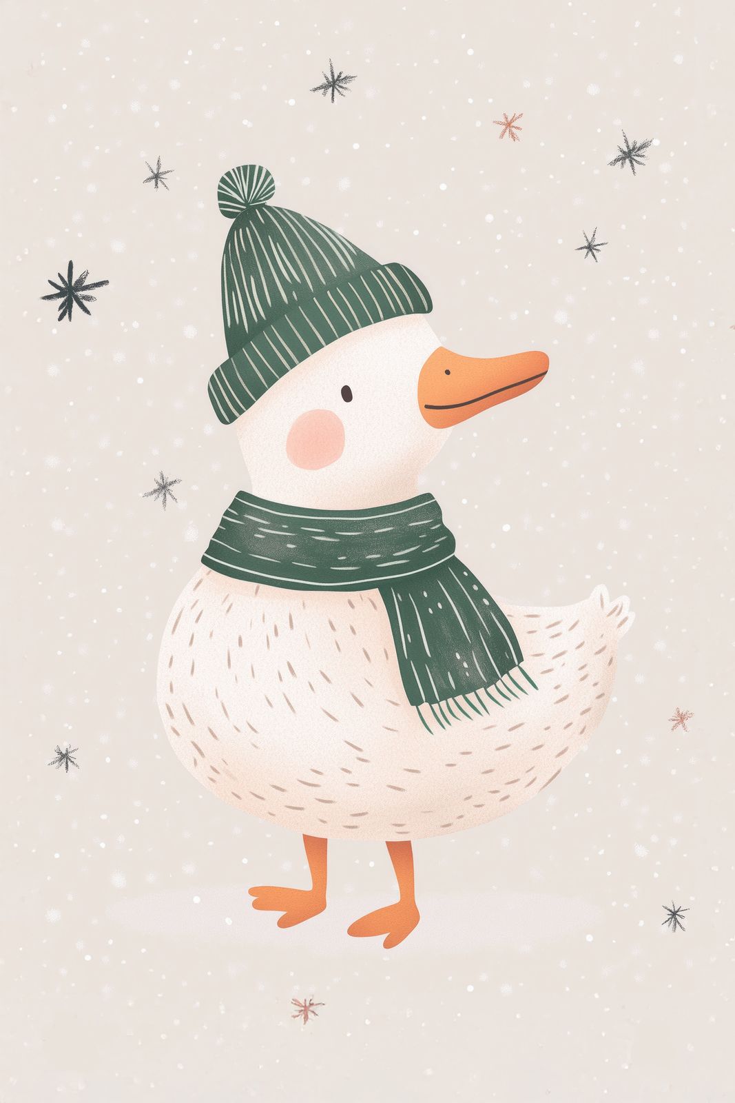 Poster - Duck in Winter Scarf