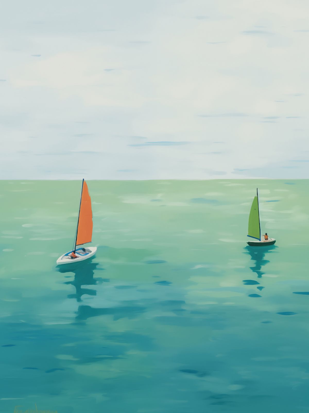 Poster - Tranquil Sailboats