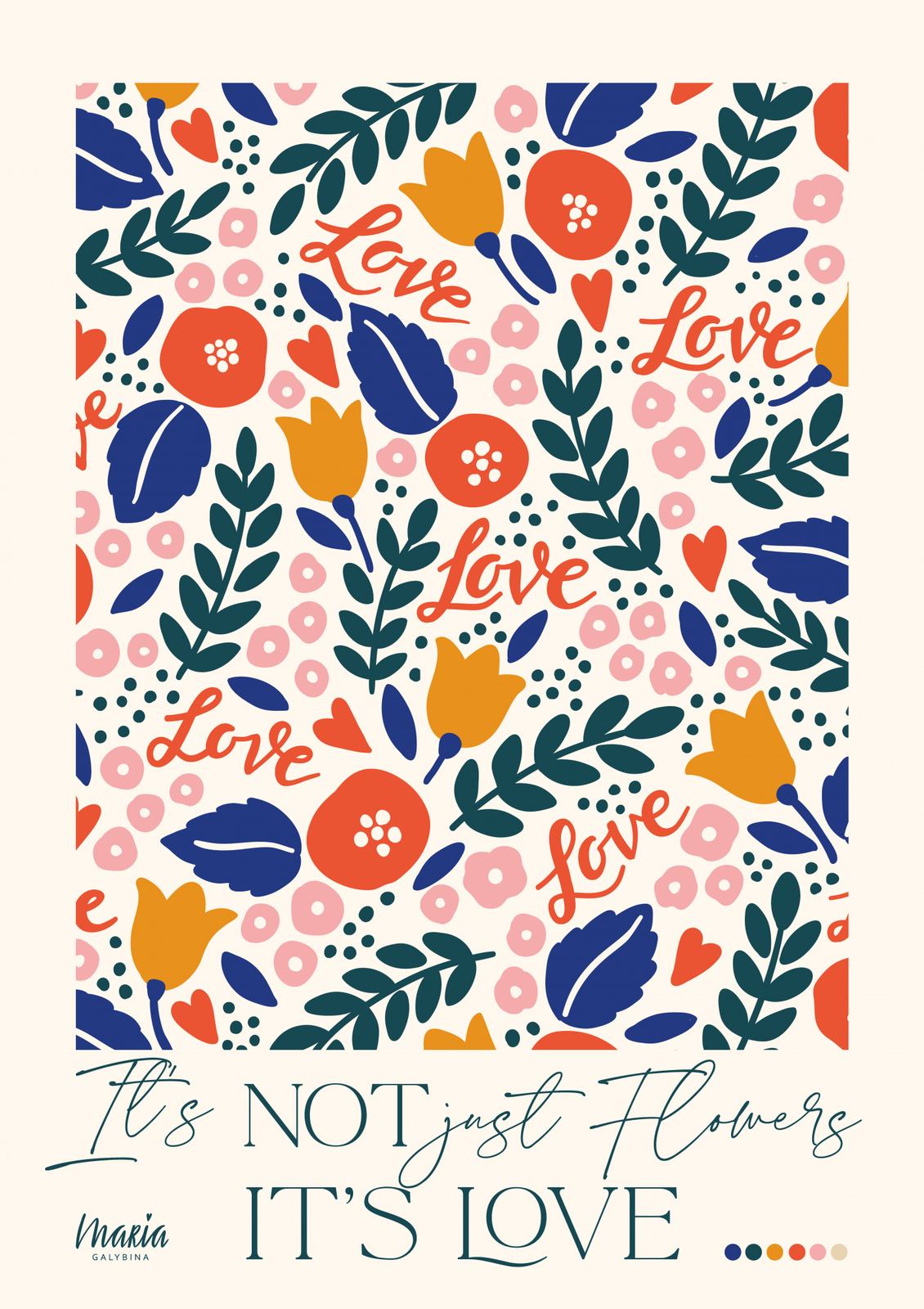 Poster - Floral Love Design