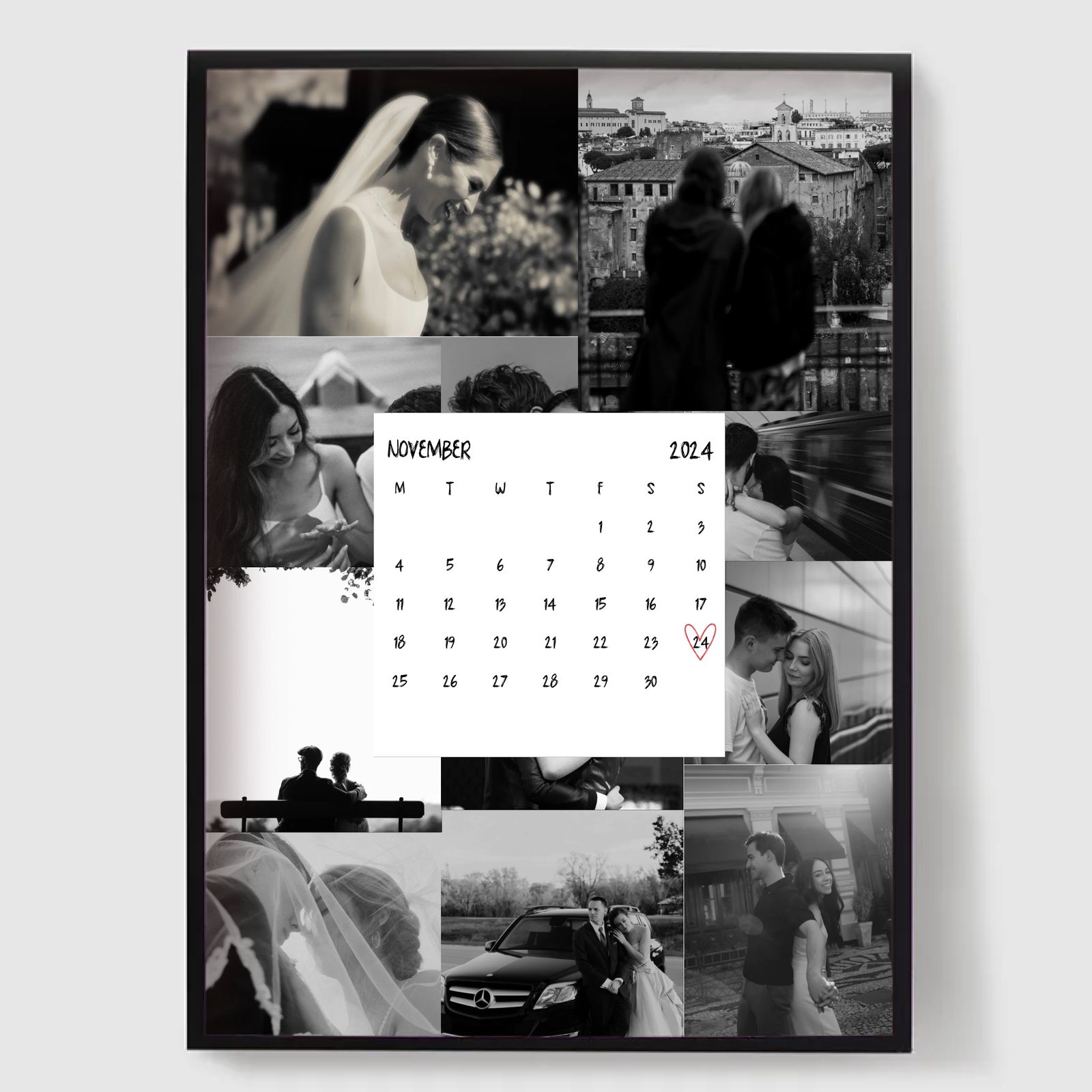 Personalised Poster - Couple Anniversary Calendar Photo Collage