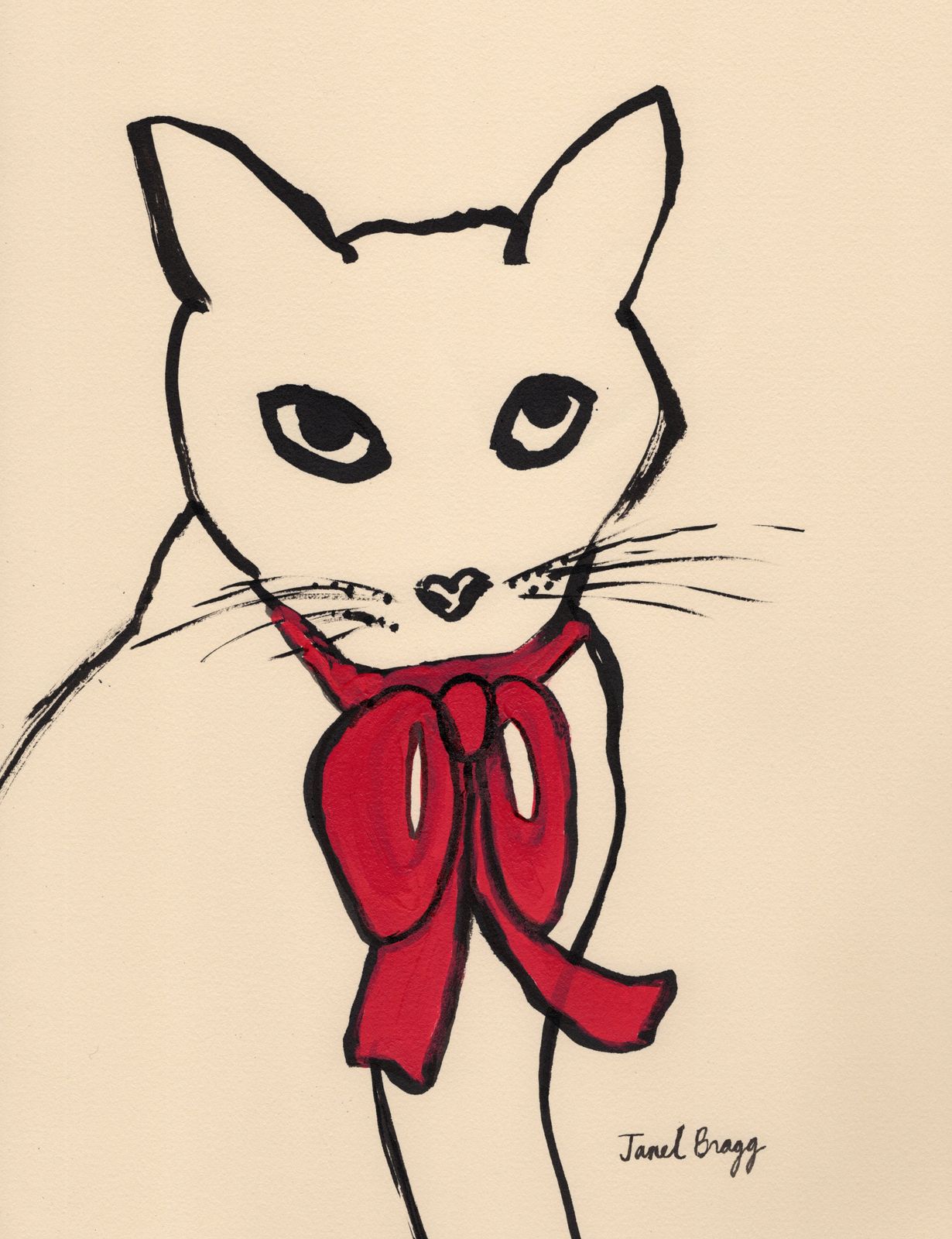 Poster - Cat with Red Bow