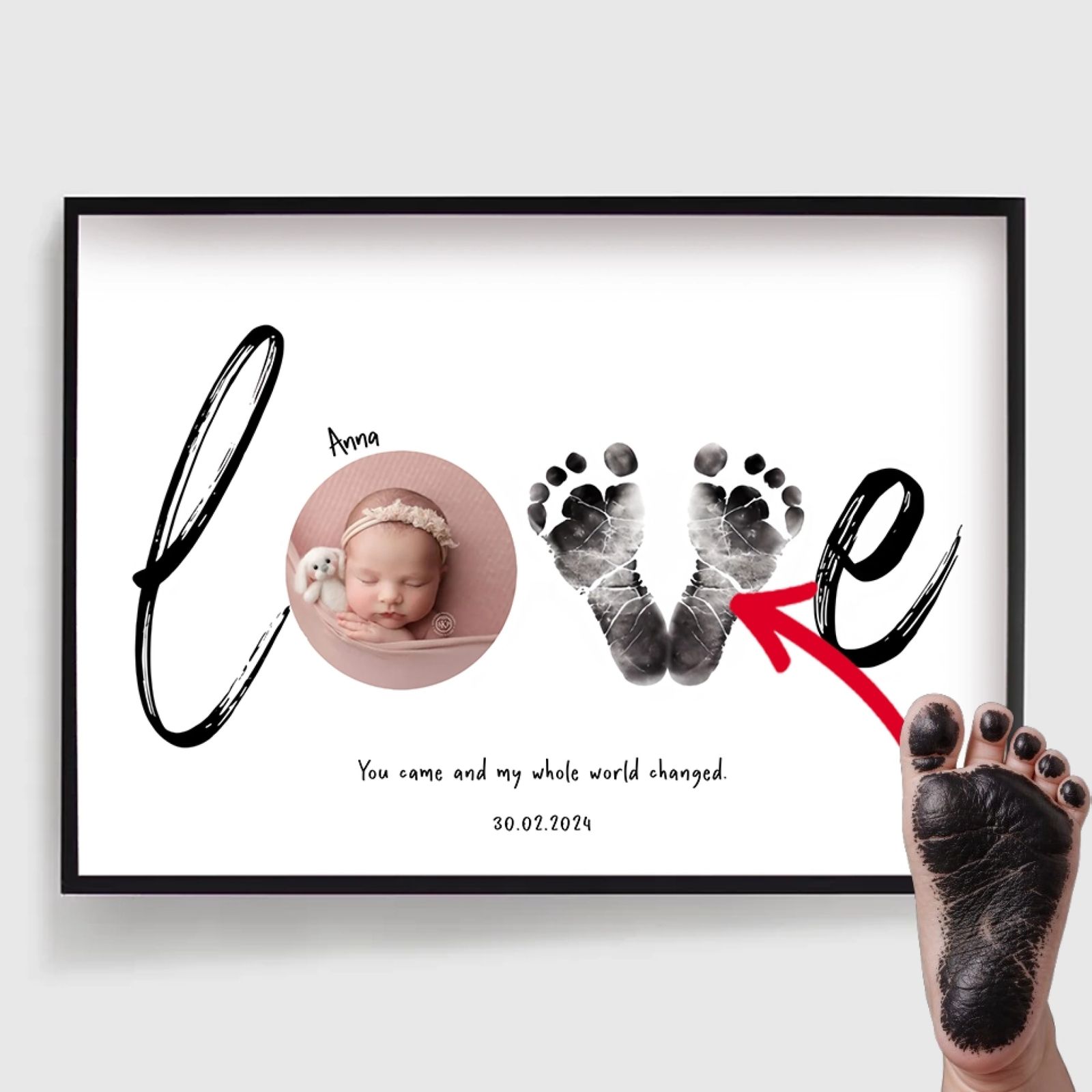 Personalised Poster -  Footprint Baby Love Poster