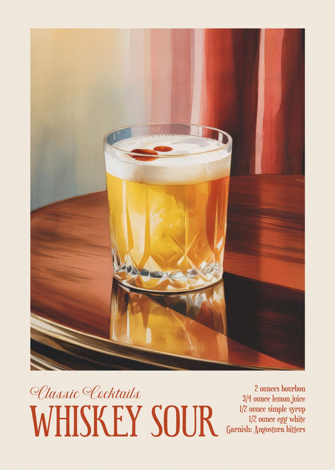 Poster - Whiskey Sour Cocktail