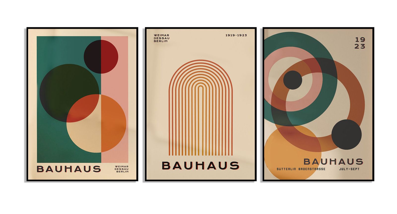 Bauhaus Art Poster Set - Set of 3