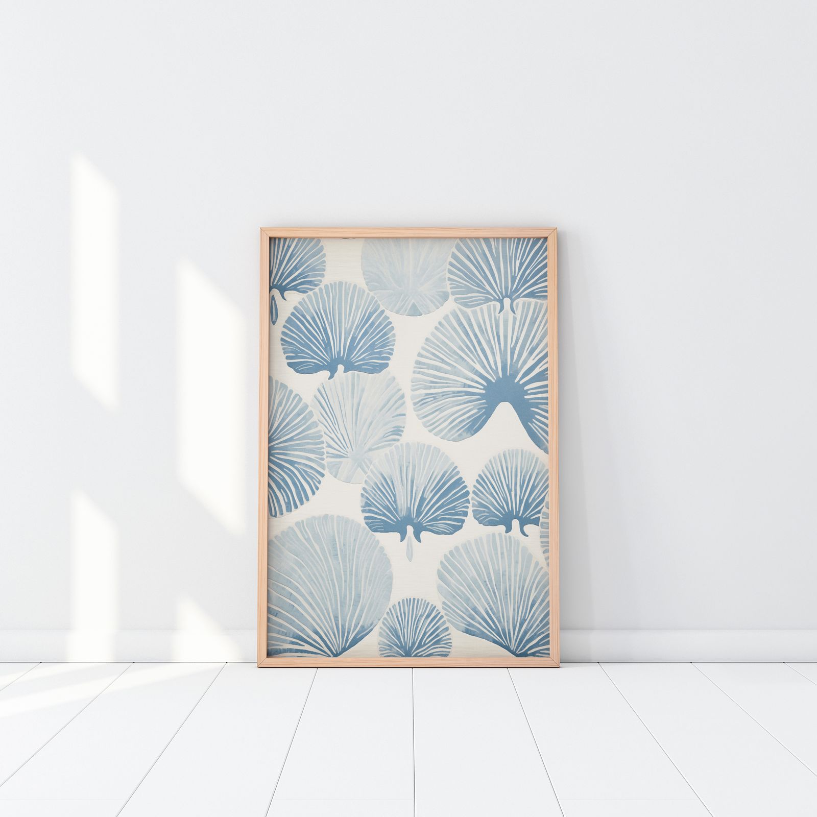 Poster - Blue Palm Pattern