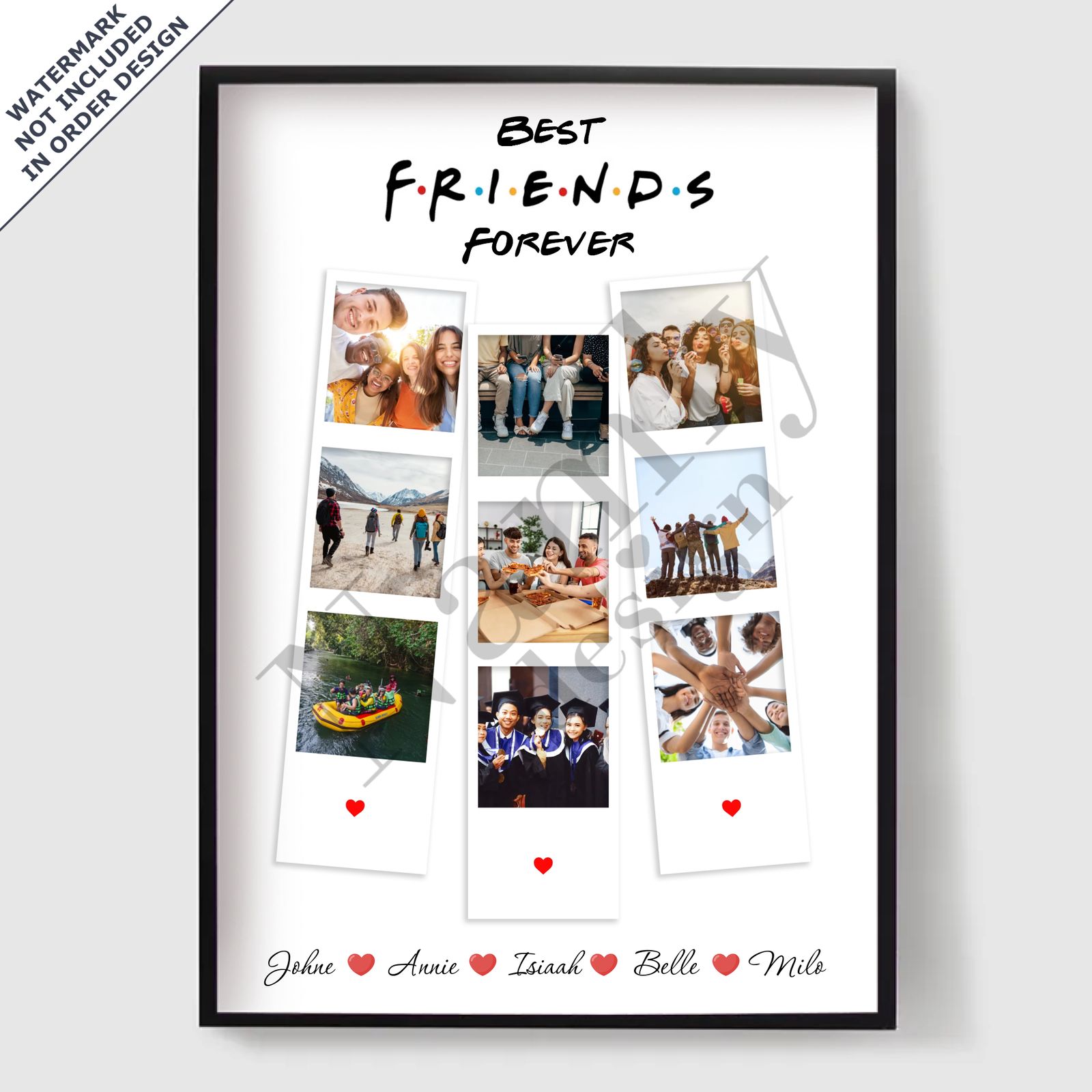 Personalised Poster - Best Friends Forever Polaroid Film Strip