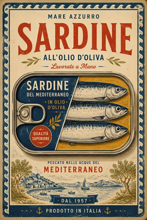 Poster - Mediterranean Sardine & Café Set of 2
