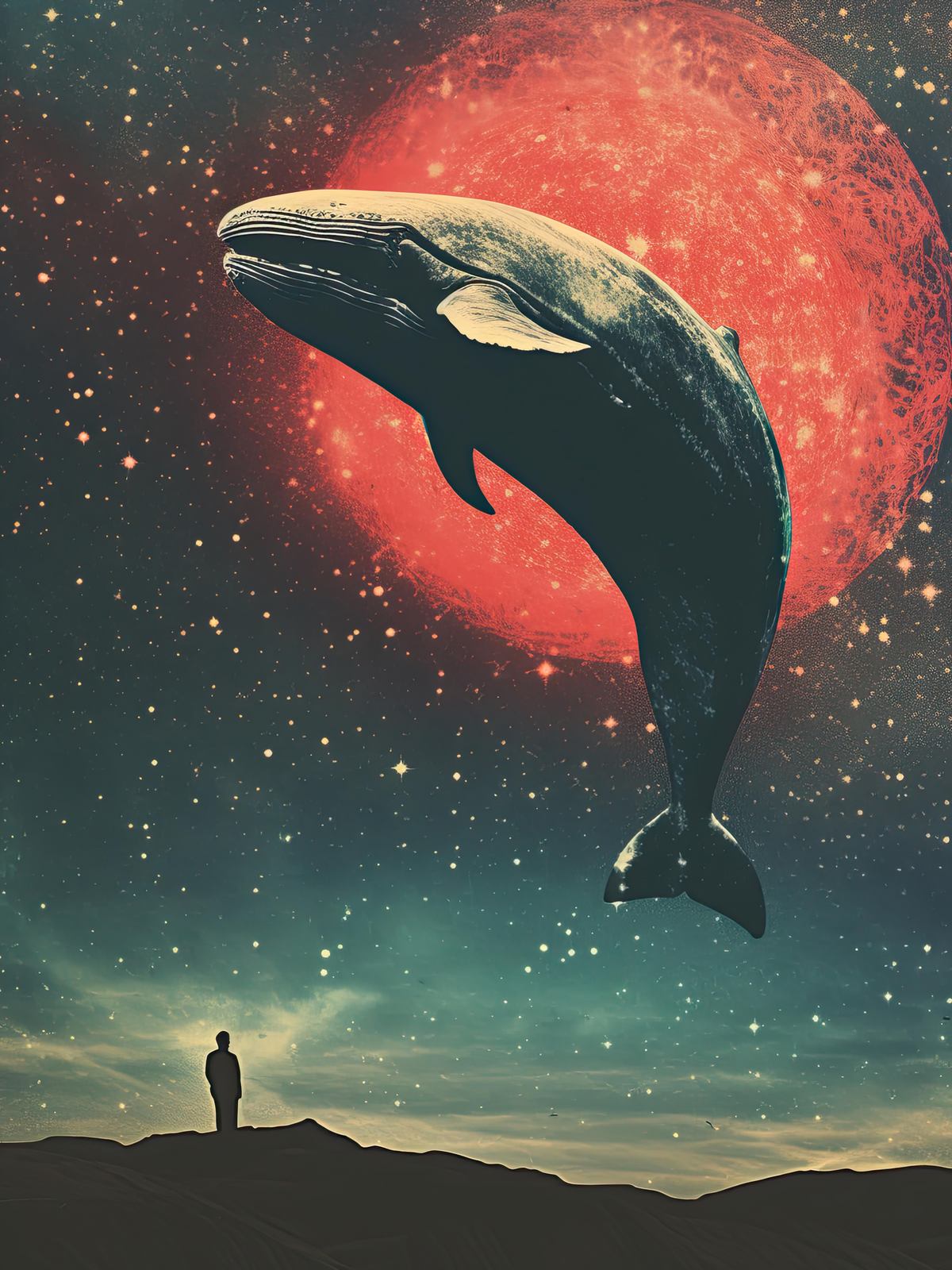 Poster - Whale and Moon