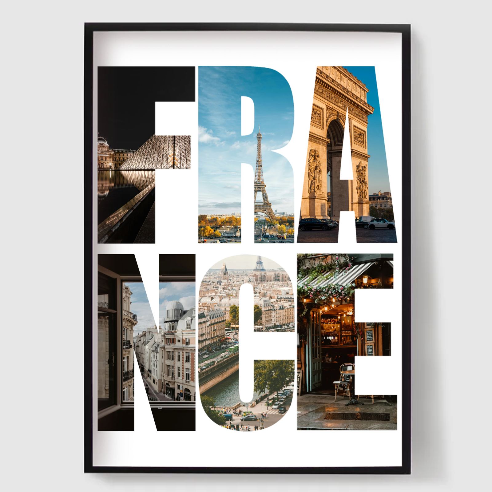 Personalised Poster - Destination Name Photo Upload - France