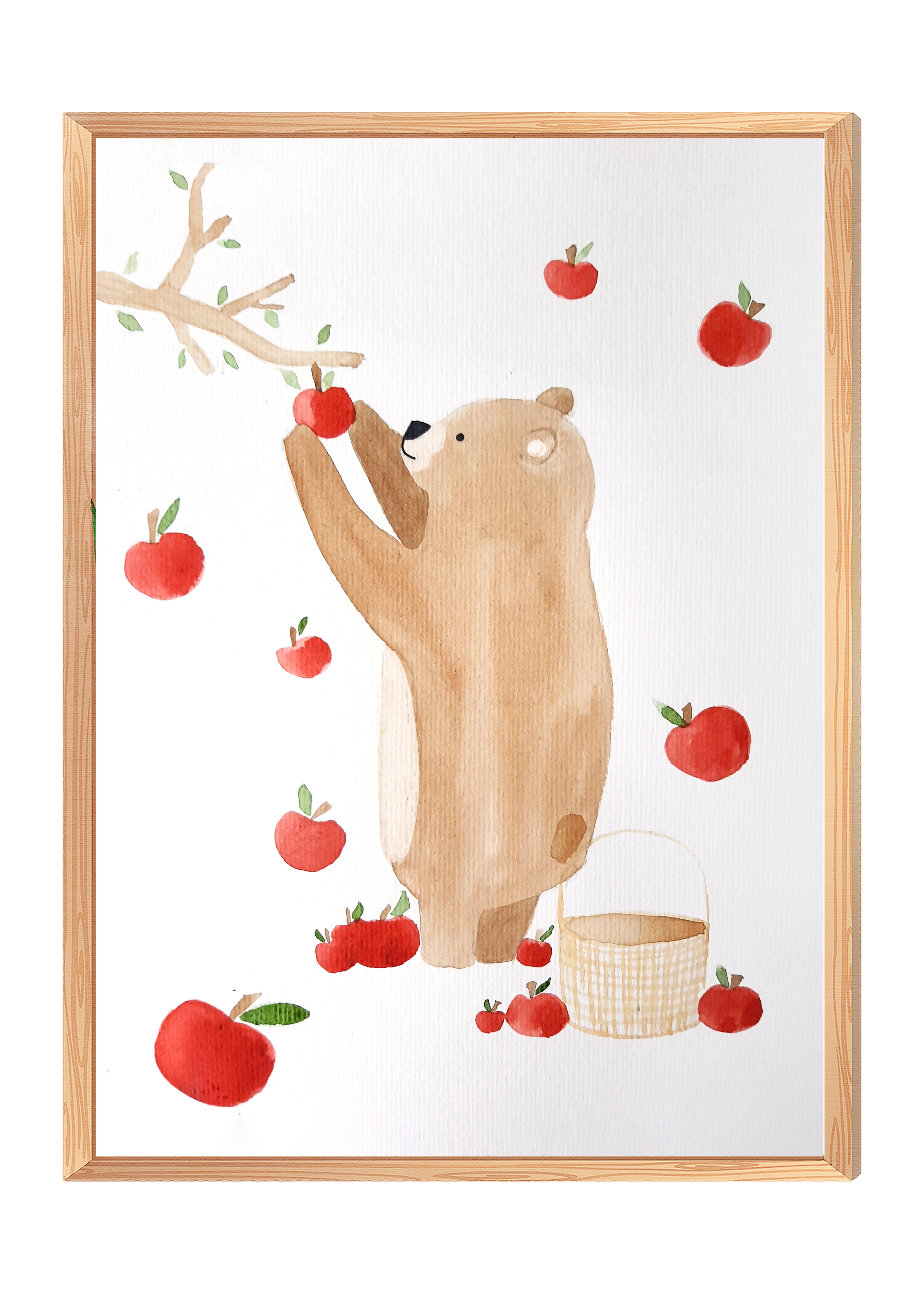 Poster - Bear Picking Apple