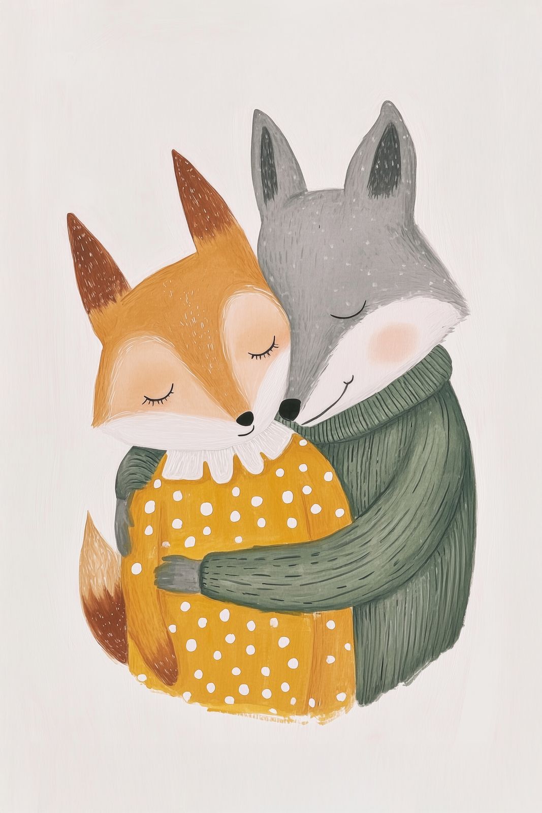 Poster - Fox and Wolf Embrace