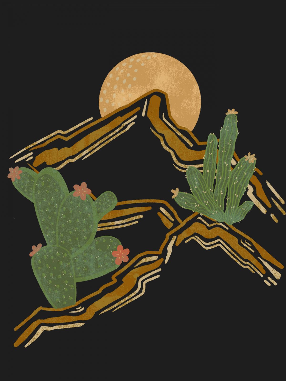 Poster - Desert Cactus and Moon