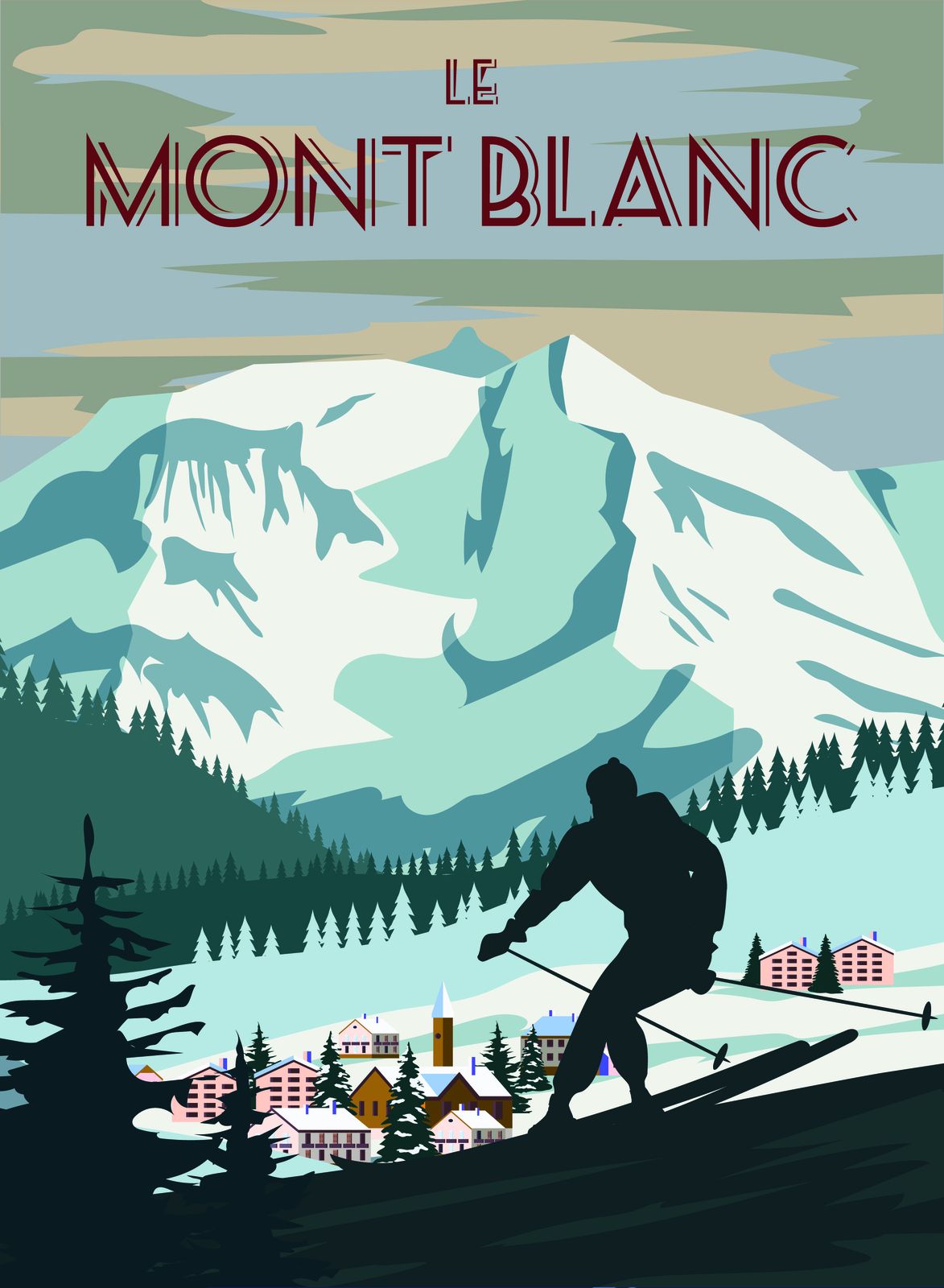 Le Mont Blanc Ski Poster