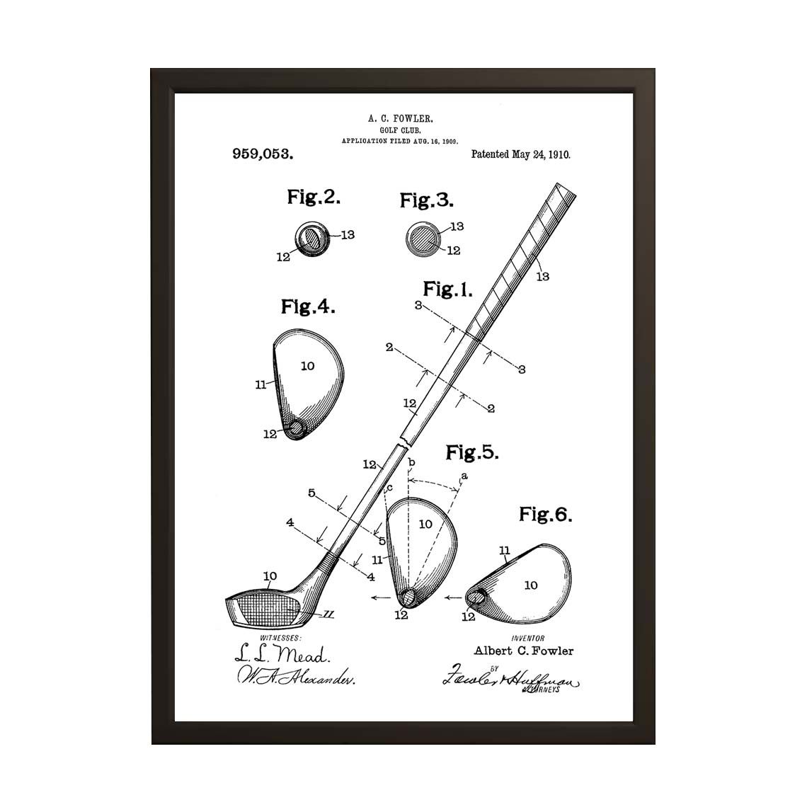 Patent Drawing Poster - Golf Club