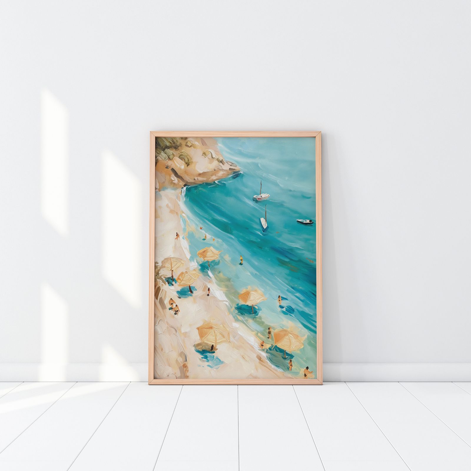 Poster - Beach Scene with Boats