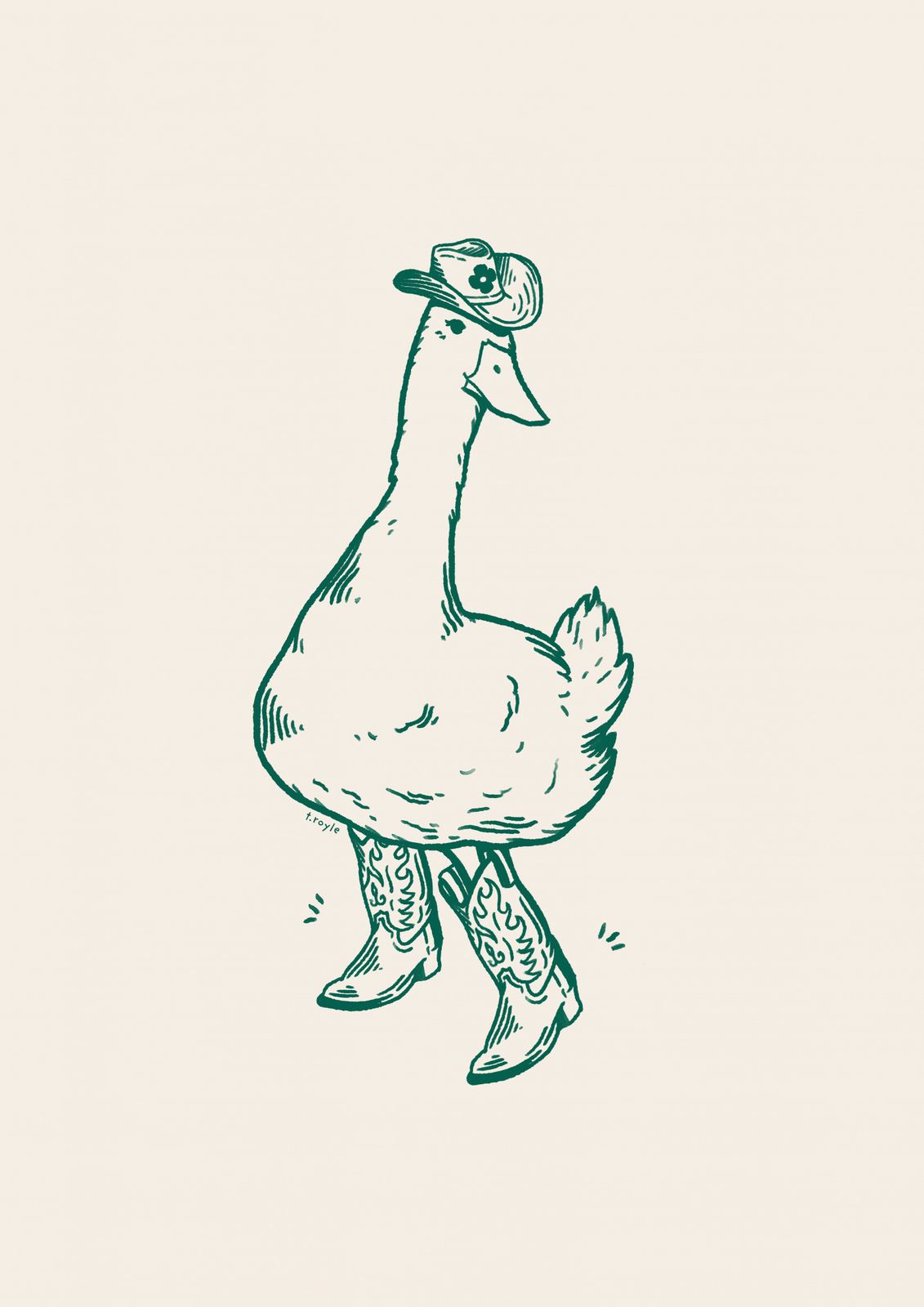 Poster - Duck in Cowboy Boots