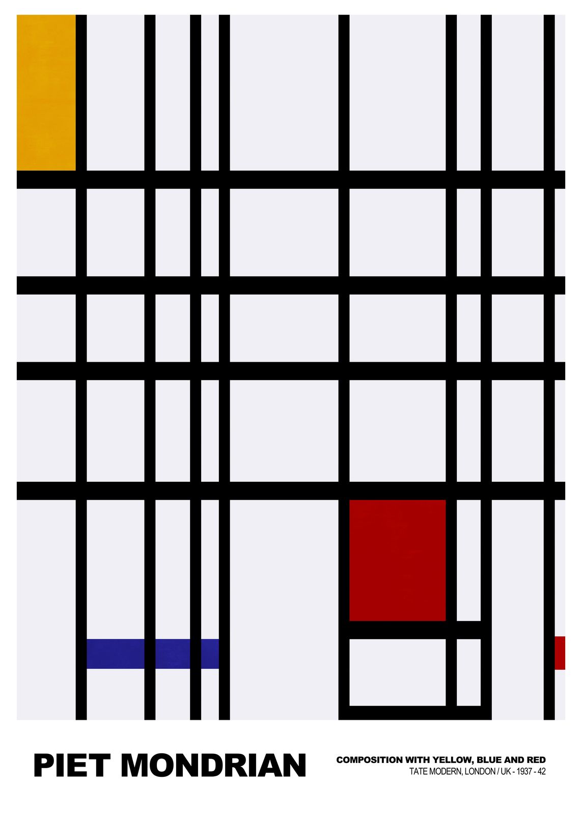 Poster - Composition with Yellow, Blue, and Red