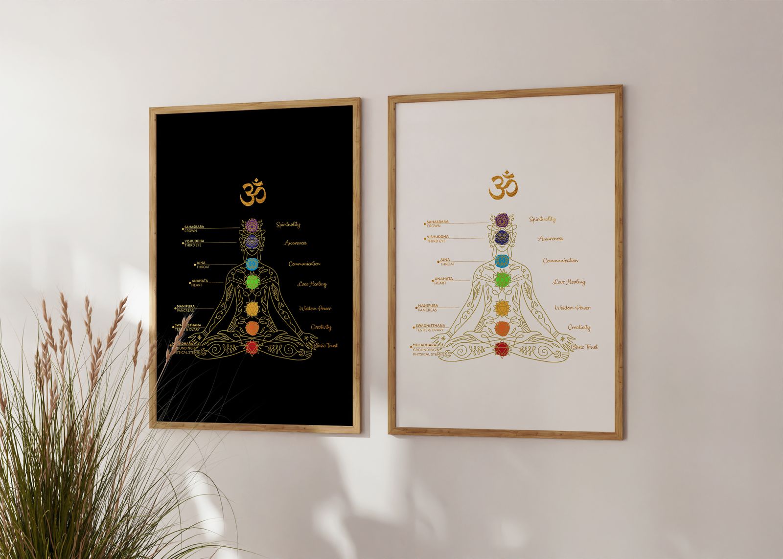 Poster - Chakra Meditation / Set of 2