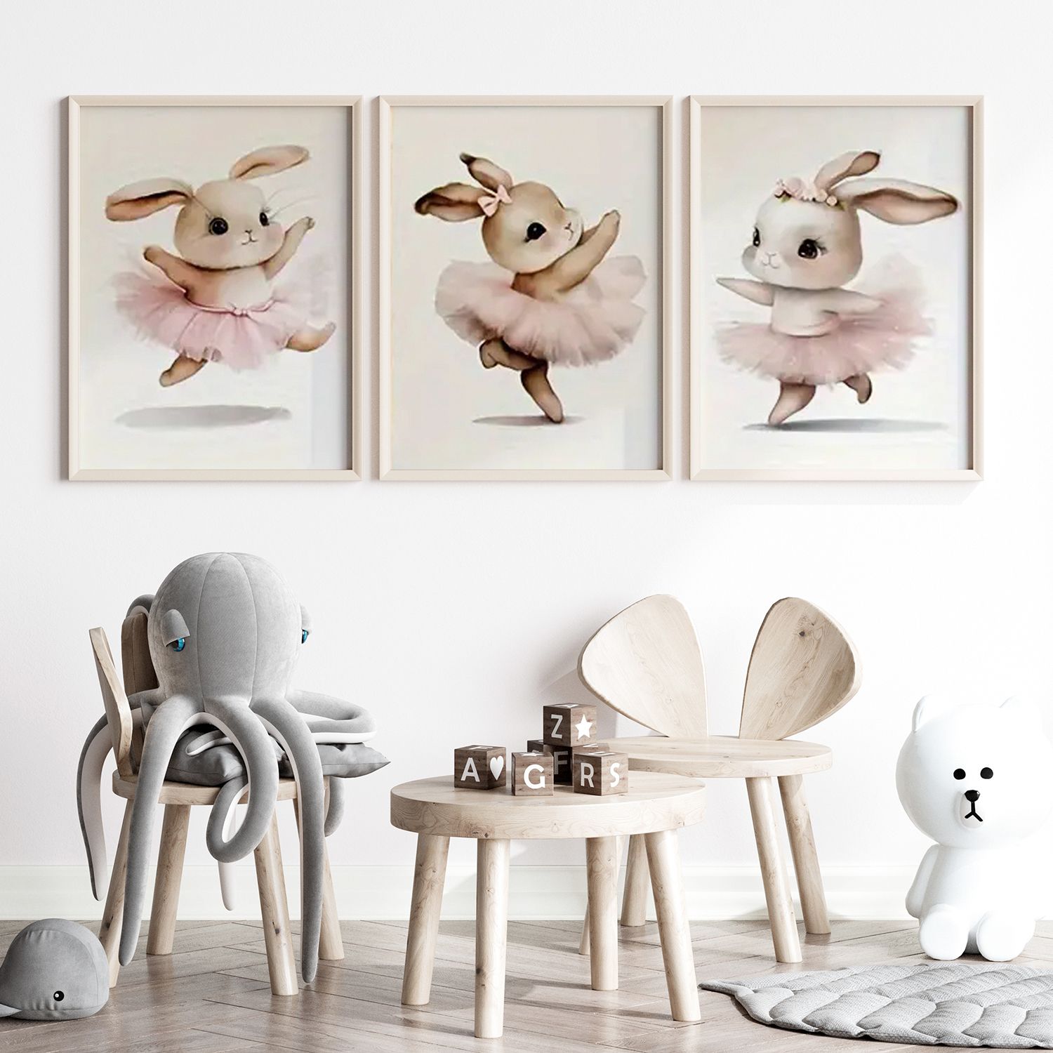 Poster - Dancing Bunny Trio / Set of 3
