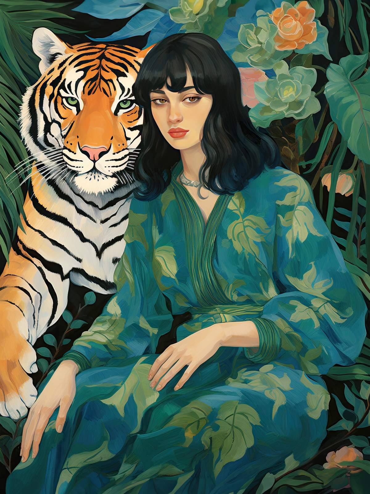 Poster - Woman with Tiger