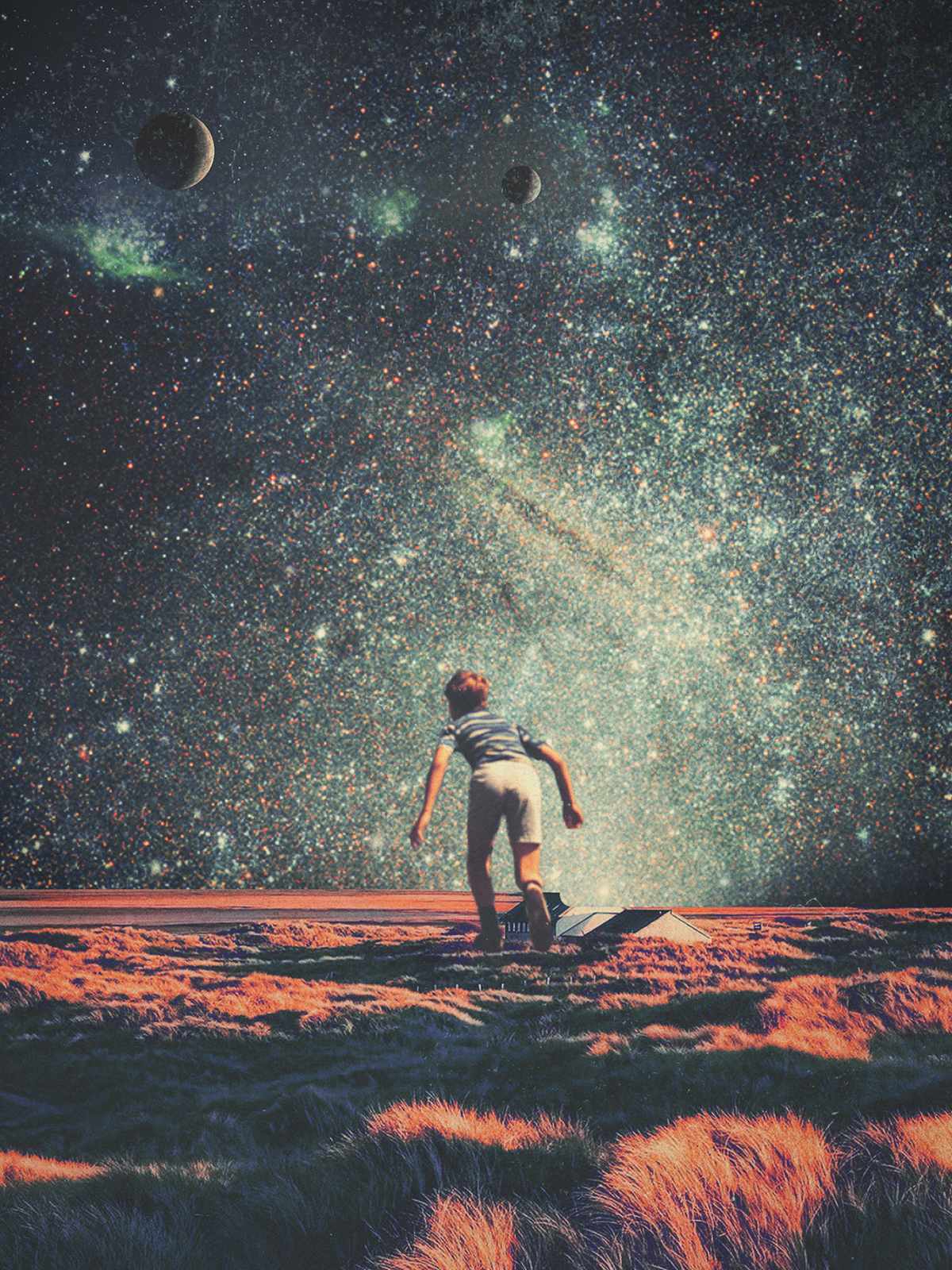 Poster - Child Under Cosmic Sky