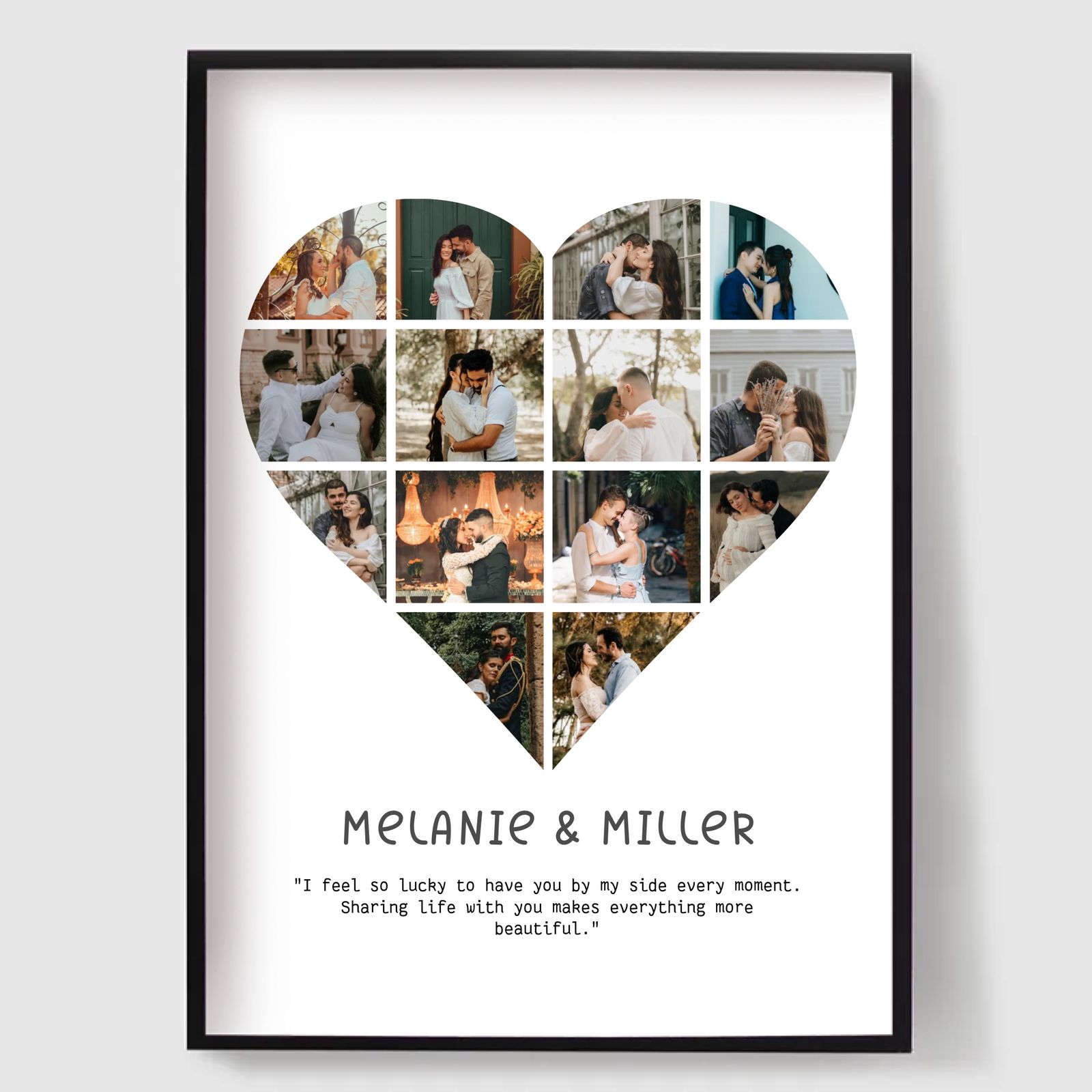 Personalised Poster – Heart Photo Collage - 14 Photos